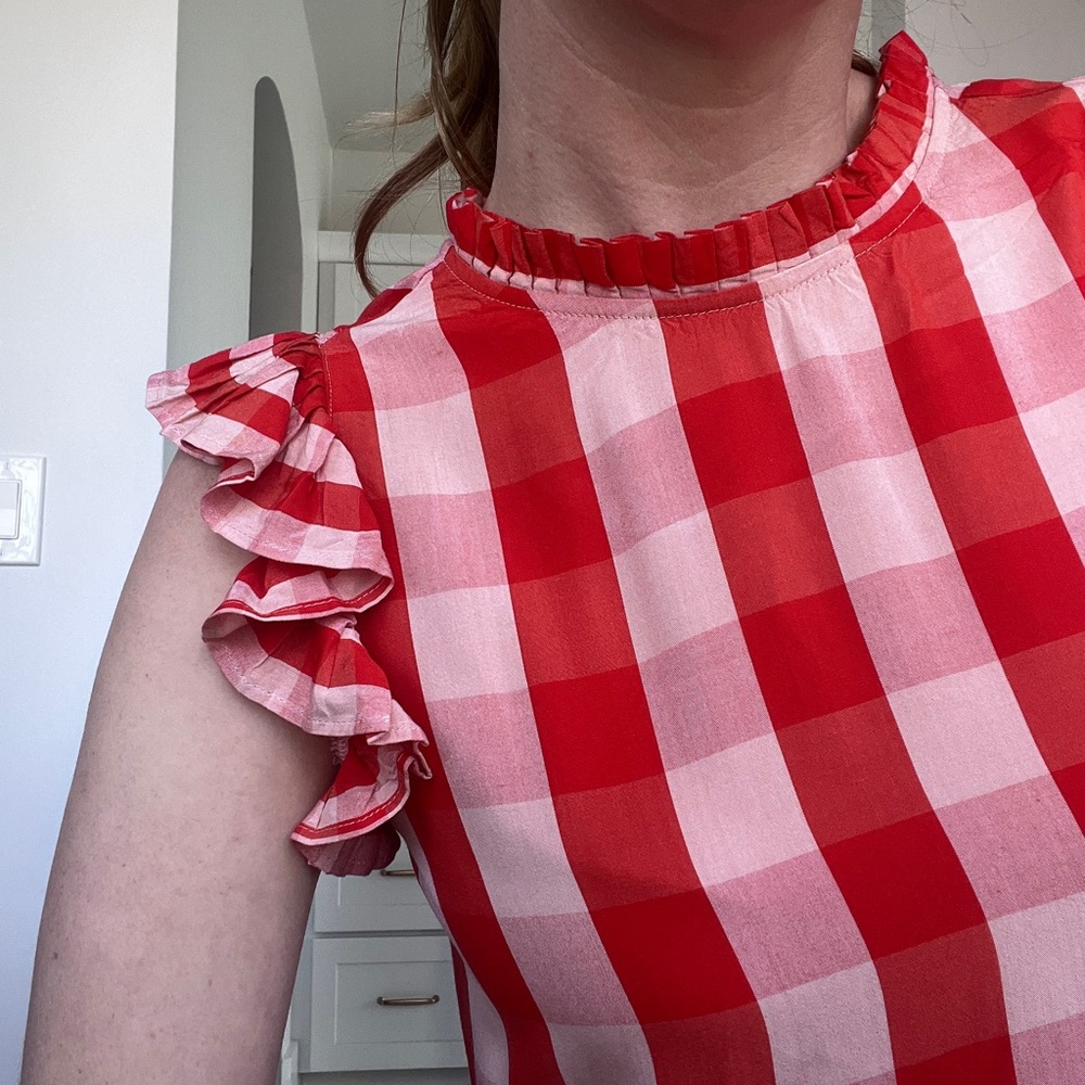 LOFT Ruffle moc neck top - Picture 10 of 11